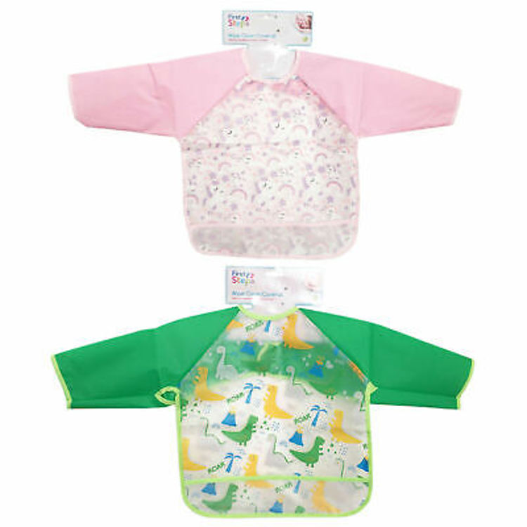 Picture of FS698, 6980- Wipe Clean Cover All Bib PINK & GREEN